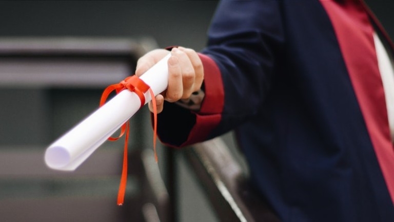 A degree at a graduation.