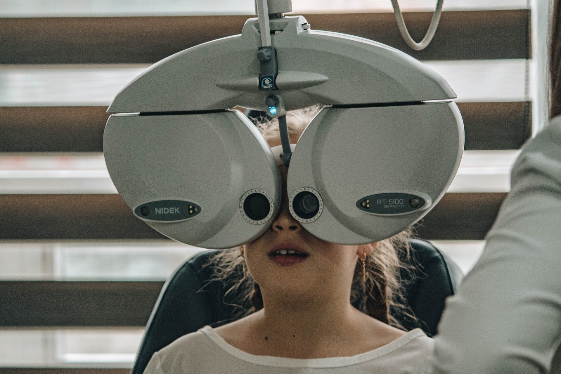 Child getting an eye exam.
